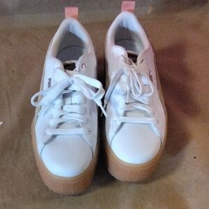 Platform Puma White and Brown Women's Sneakers